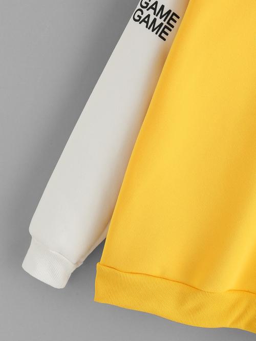 Celeste Women's Clothing Contrast Sleeve Sweatshirt