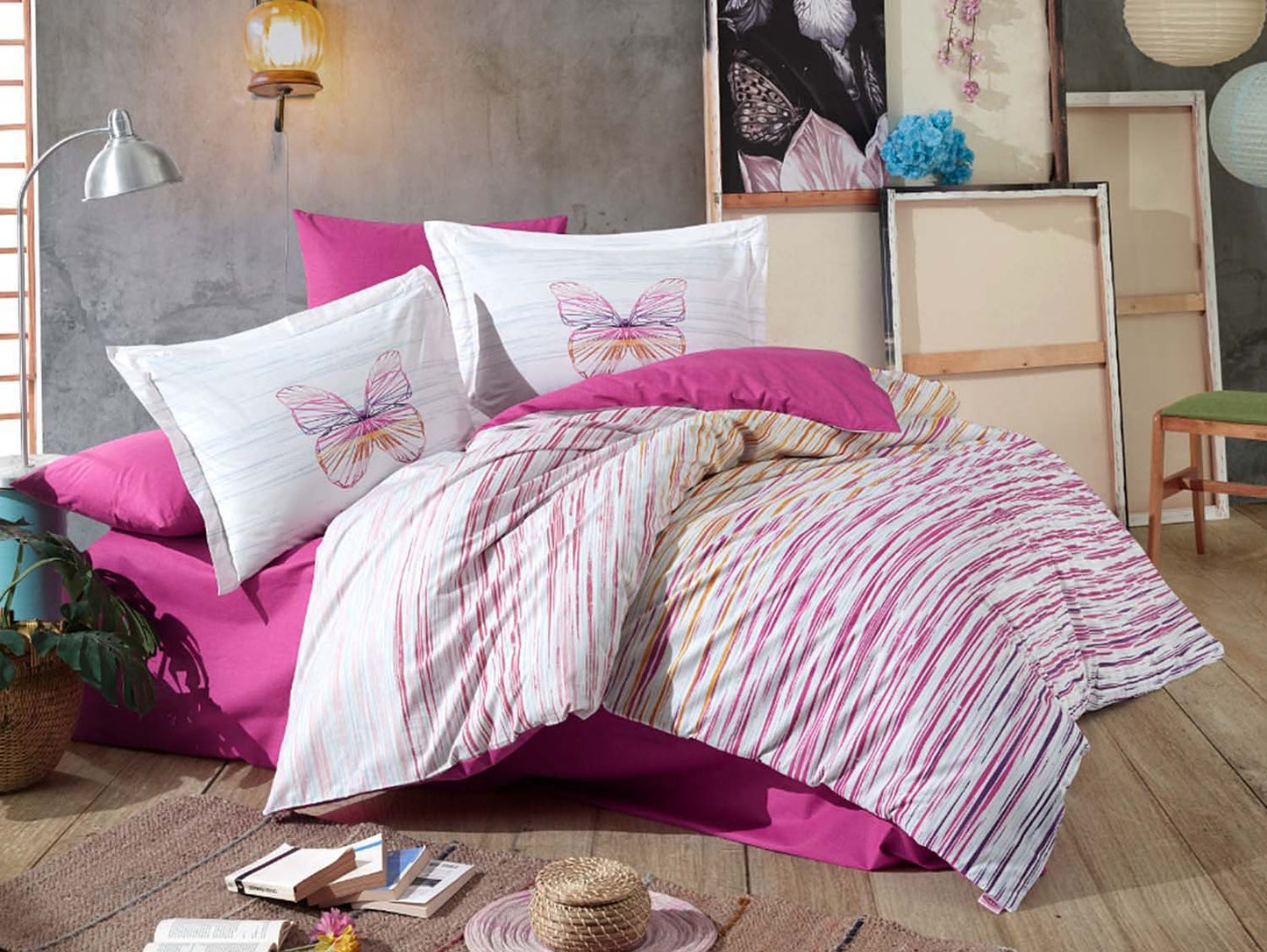 Amethyst Tartarus Home & Garden 200x220 Cotton bedding ELDORA FUCHSIA Hobby