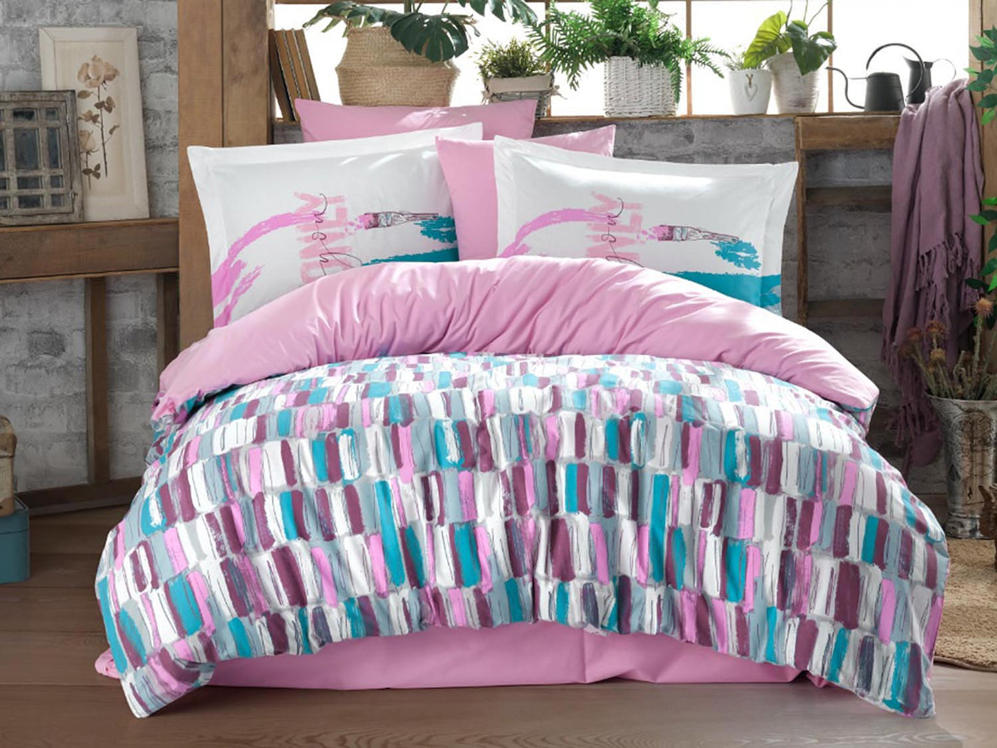 Amethyst Tartarus Home & Garden 200x220 Cotton bedding MIKADO PINK Hobby