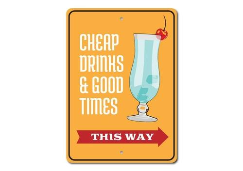 Orchid Eurybia Home Decor 12 x 18 inches Drinks and Good Times Sign