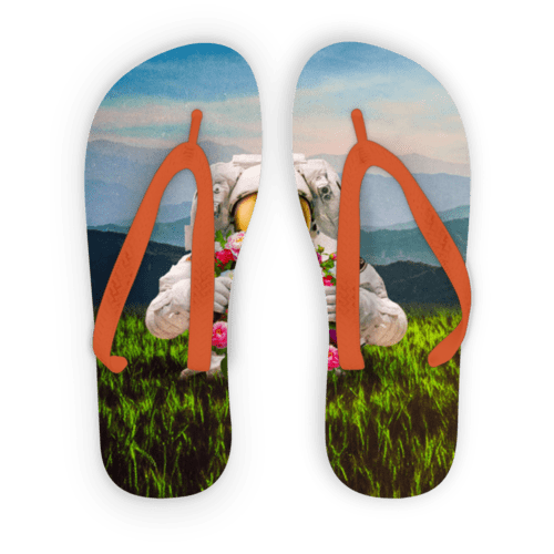 Scorpius Sandals L / Orange Strap Escape the Universe Adult Flip Flops