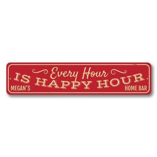 Orchid Eurybia Home Decor 6 x 24 inches Every Hour is Happy Hour Sign