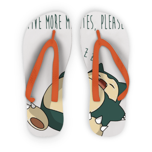 Scorpius Sandals L / Orange Strap Five more minutes please Adult Flip Flops