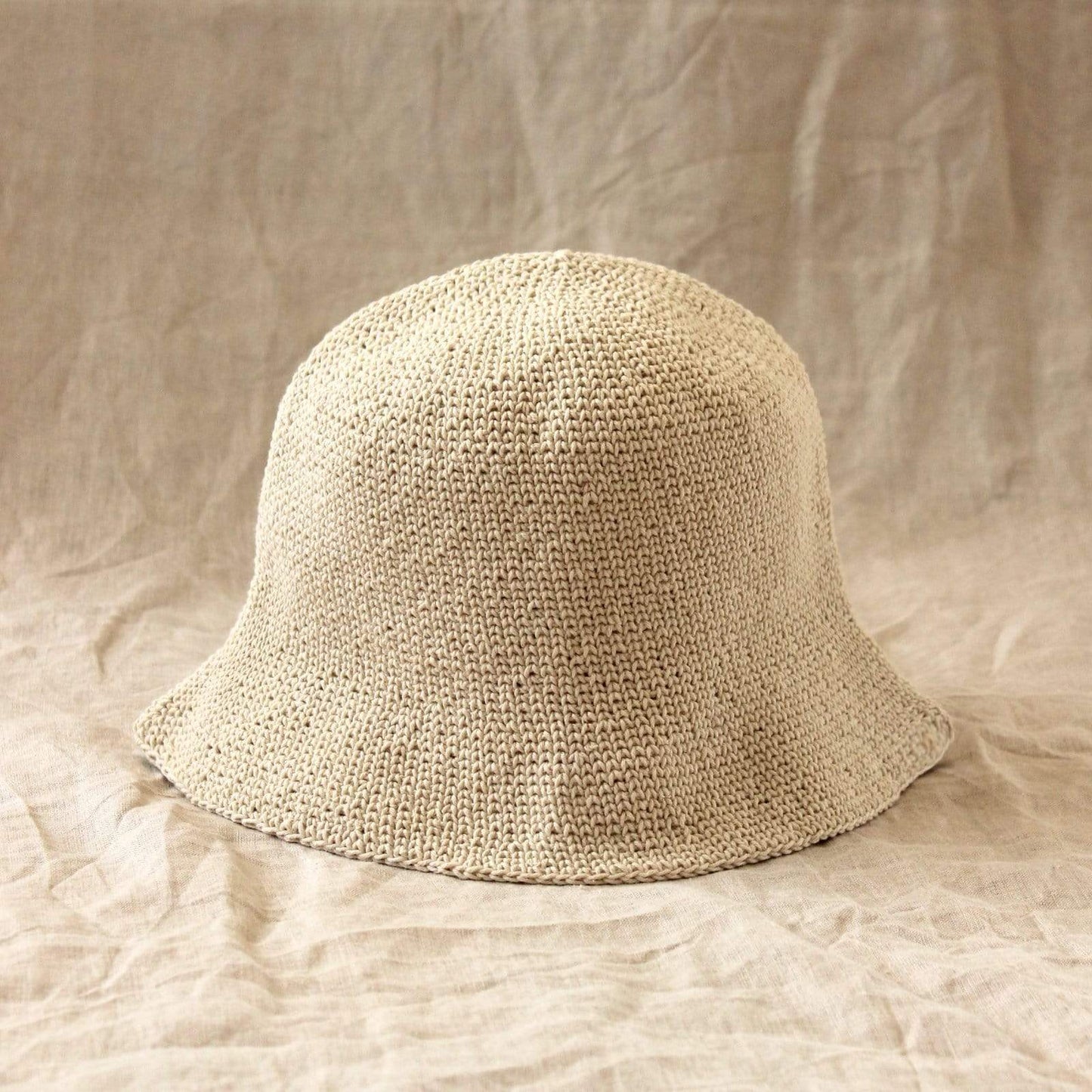 Cocoa Brunn Hats FLORETTE Crochet Bucket Hat, in Nude White
