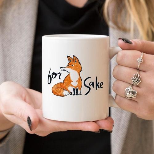 Magenta Shadow Gifts For Fox Sake - Ceramic Coffee Mug - Fox Coffee