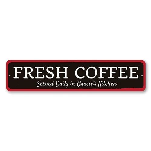 Orchid Eurybia Home Decor 6 x 24 inches Fresh Coffee Sign