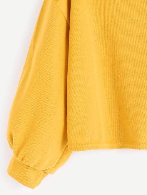Celeste Women's Clothing Funnel Neck Drop Shoulder Sweatshirt