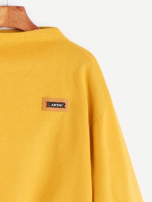 Celeste Women's Clothing Funnel Neck Drop Shoulder Sweatshirt