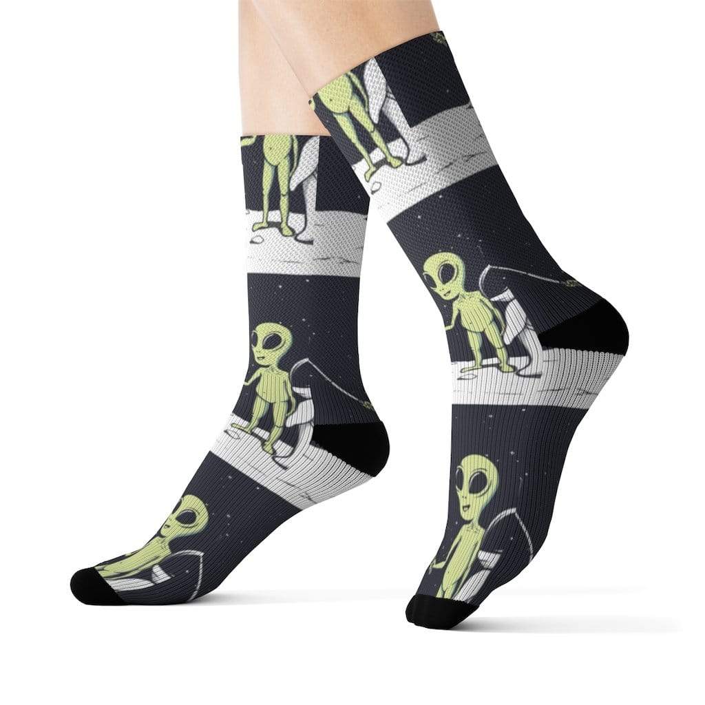 Yellow Pandora Socks Funny Alien Selfie Socks