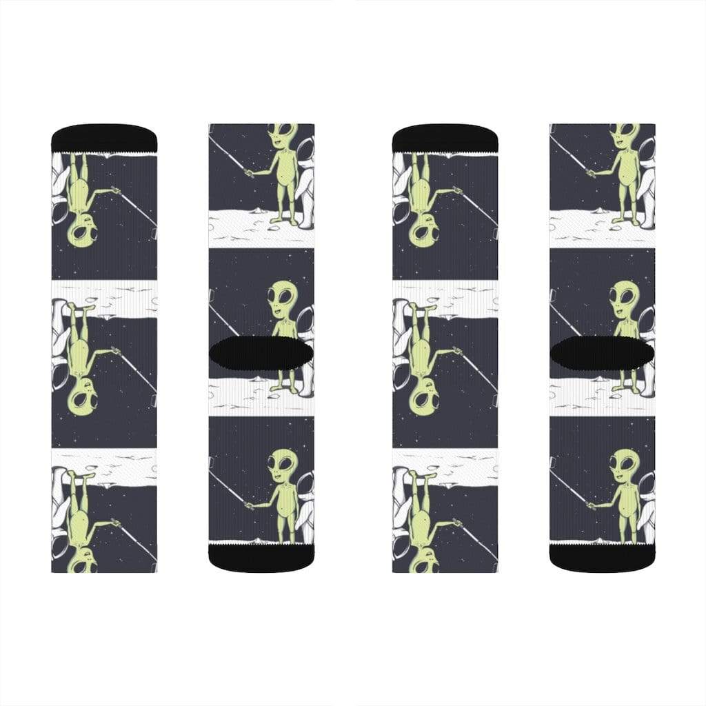 Yellow Pandora Socks Funny Alien Selfie Socks