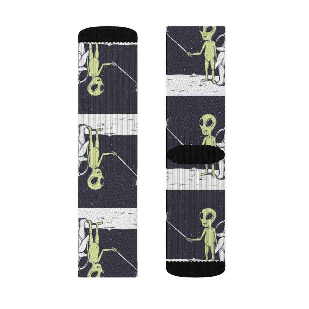 Yellow Pandora Socks Funny Alien Selfie Socks
