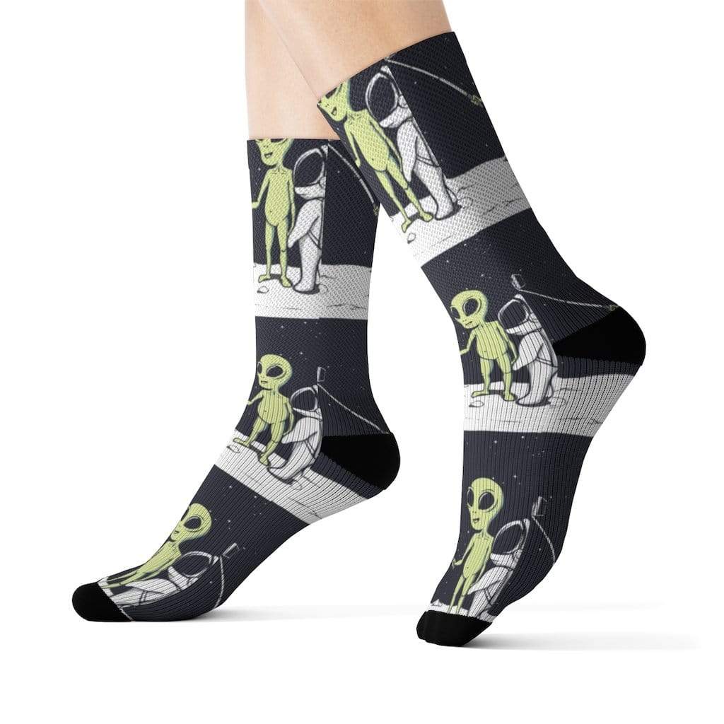 Yellow Pandora Socks Funny Alien Selfie Socks