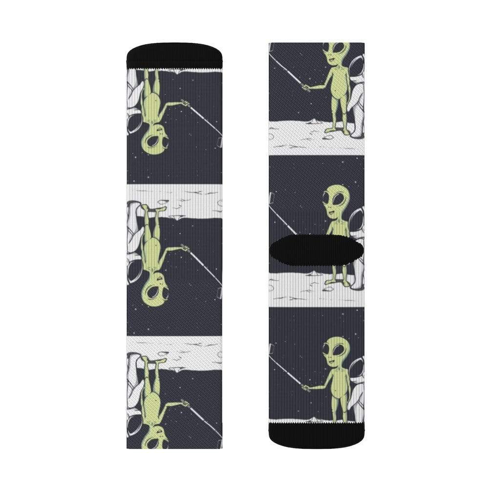 Yellow Pandora Socks Funny Alien Selfie Socks