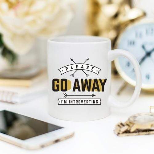 Magenta Shadow Gifts Funny Coffee Mug, Please Go Away I'm Introverting,