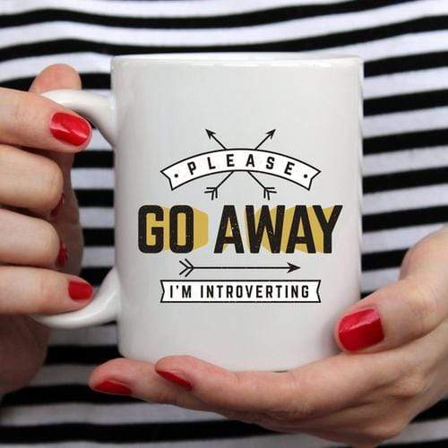 Magenta Shadow Gifts Funny Coffee Mug, Please Go Away I'm Introverting,