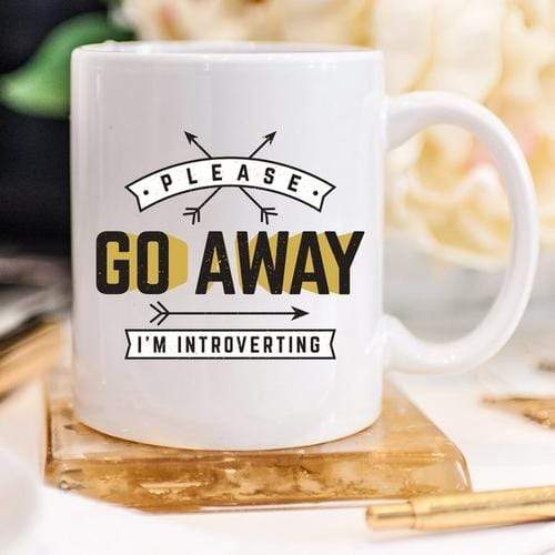Magenta Shadow Gifts Funny Coffee Mug, Please Go Away I'm Introverting,