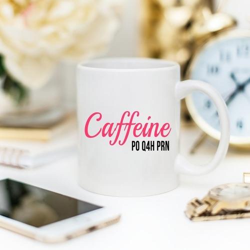 Magenta Shadow Gifts Funny Nurse Mug - Caffeine P0 Q4H PRN - 11 oz