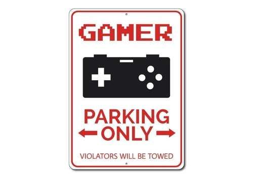 Orchid Eurybia Home Decor 10 x 14 inches Gamer Parking Sign