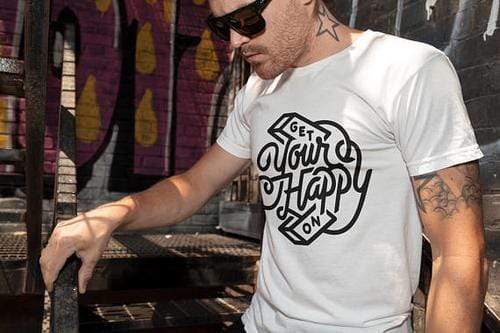 Green Lucky Men's Clothing Get Your Happy On Men's Tee