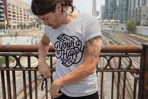 Green Lucky Men's Clothing Get Your Happy On Men's Tee