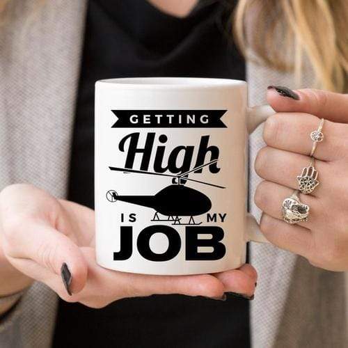 Magenta Shadow Gifts Getting High Is My Job - Funny Coffee Mug - Funny