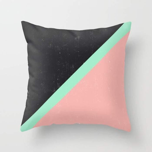 Scorpius Textiles & Pillows Girly Pink Mint Green Modern Color Block Black