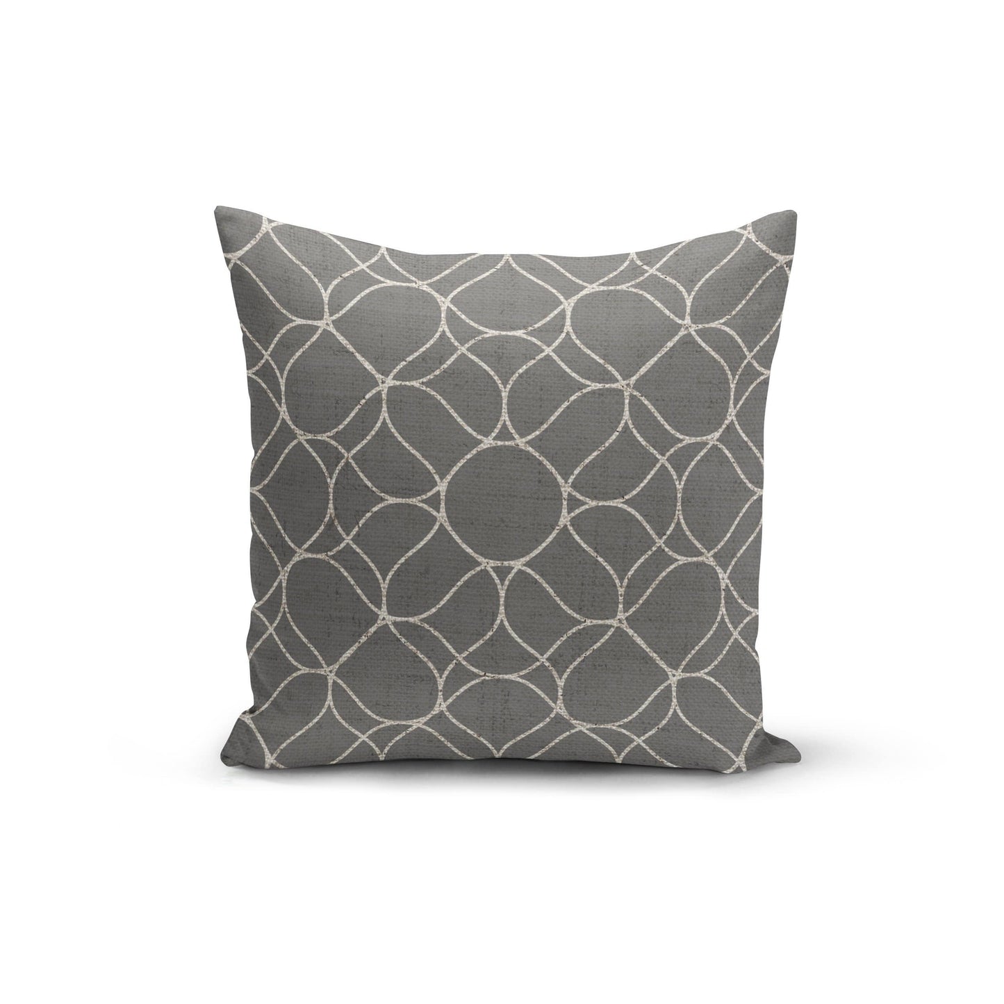 Orange Poppy Textiles & Pillows Grey Trellis Pillow Cover