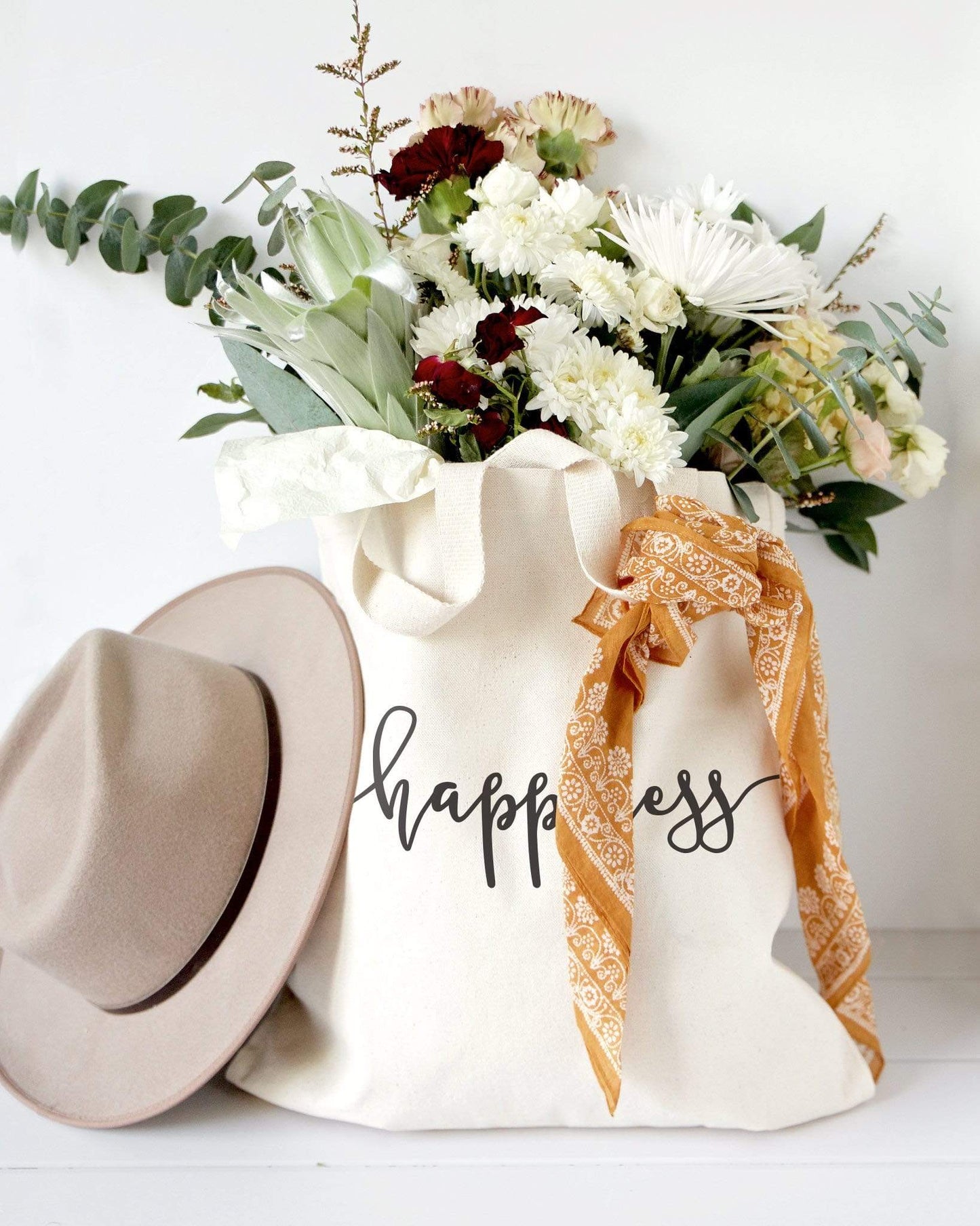 Turquoise Andromeda Totes & Beach Bags Happiness Tote Bag