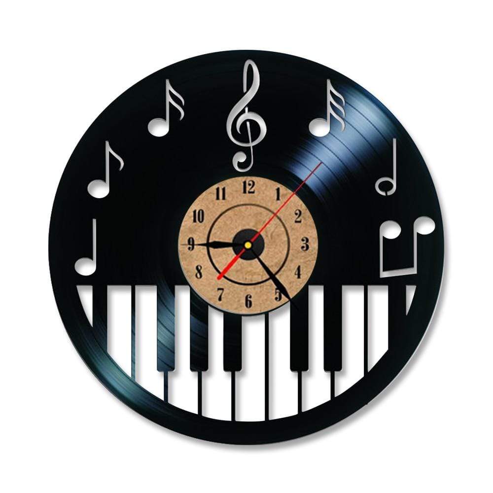 hansleii Type 2 / 12 inch Hollow Piano Keyboard Vinyl Record LED Clock