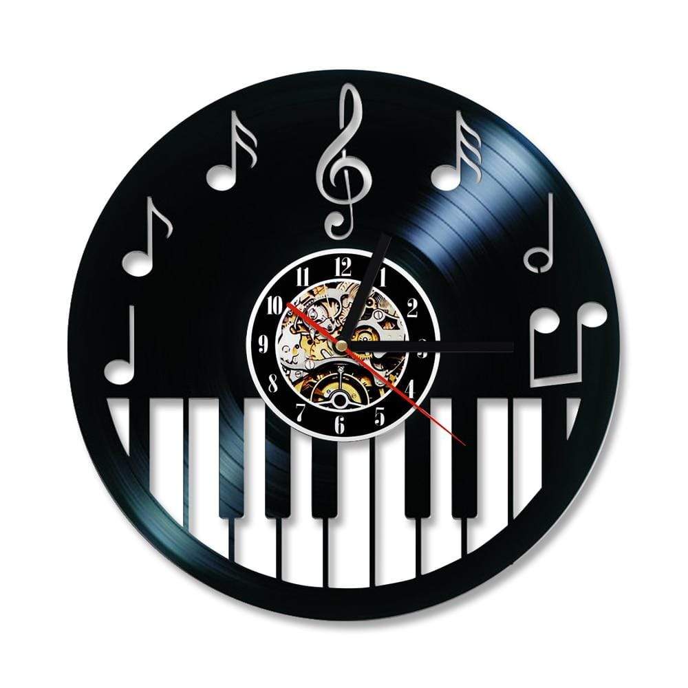 hansleii Hollow Piano Keyboard Vinyl Record LED Clock