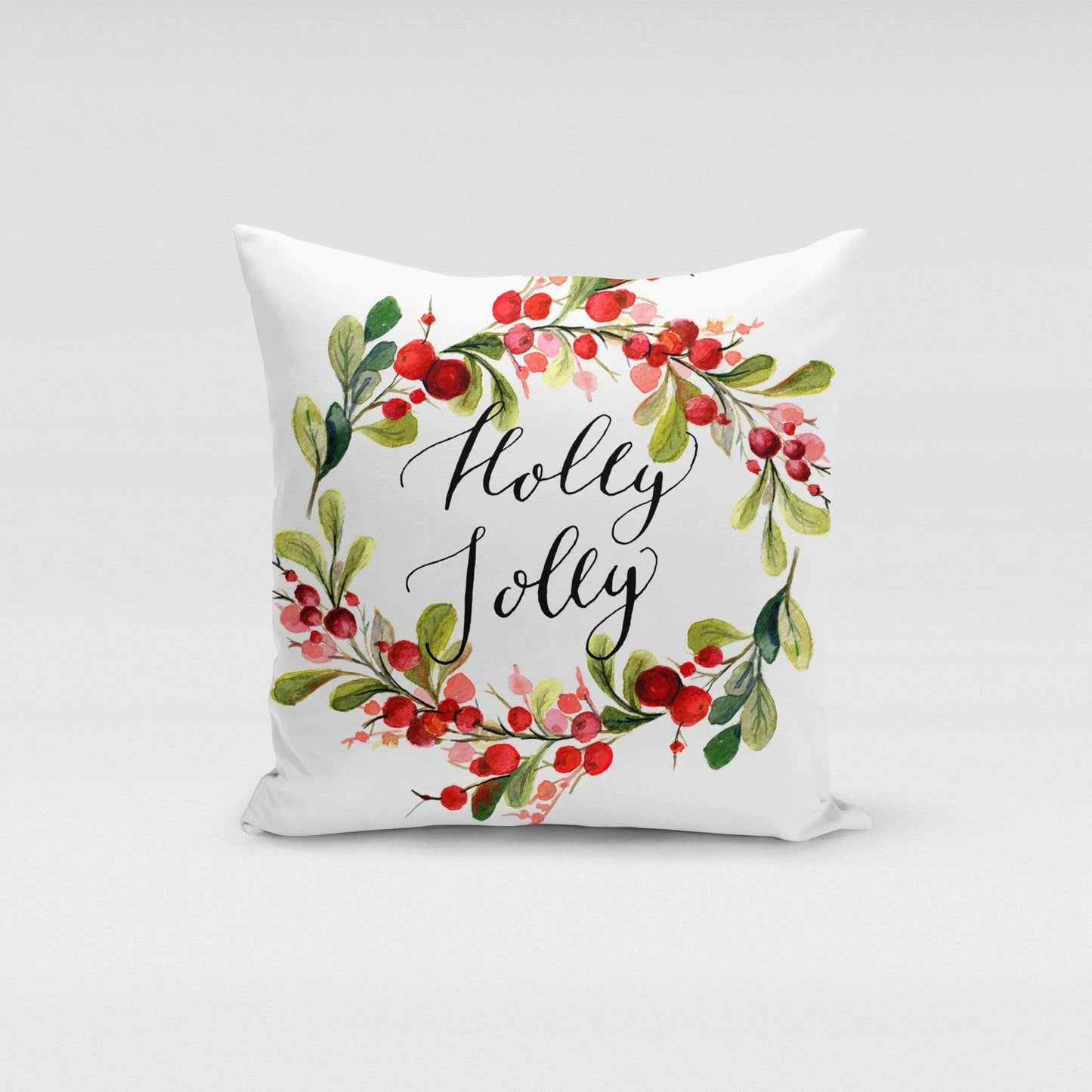 Orange Poppy Textiles & Pillows Holly Jolly Pillow Cover