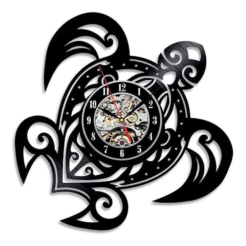 hansleii Black HOT Sea Turtle Shape Classic Wall Clocks
