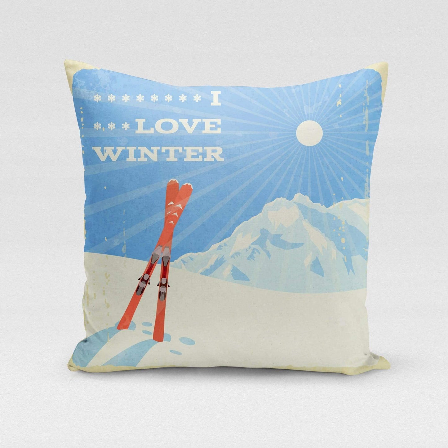 Orange Poppy Textiles & Pillows I Love Winter Pillow Cover