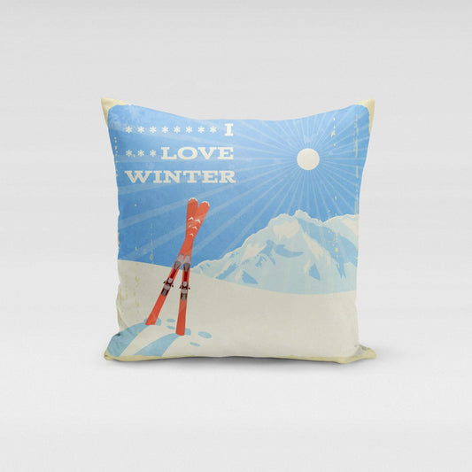 Orange Poppy Textiles & Pillows I Love Winter Pillow Cover