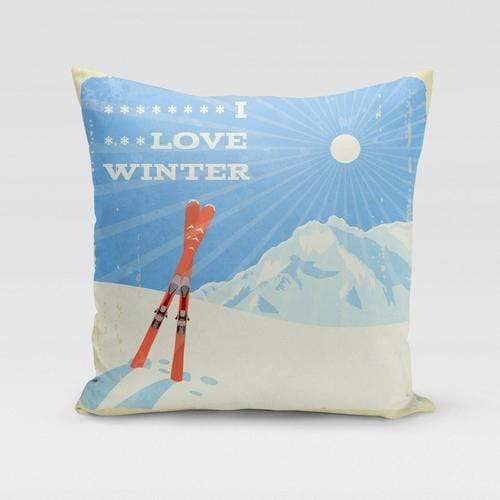 Orange Poppy Textiles & Pillows 16x16 / Multicolored I Love Winter Pillow Cover