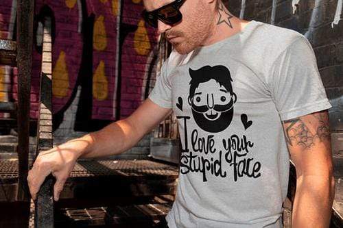 Green Lucky Men's Clothing I Love Your Stupid Face Men's Tee.