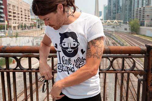 Green Lucky Men's Clothing I Love Your Stupid Face Men's Tee.