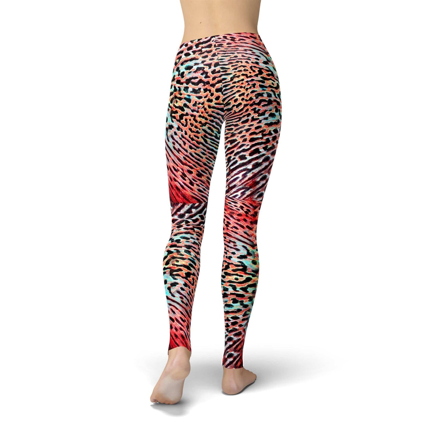 Orange Poppy Leggings Jean Animal Skin Leggings