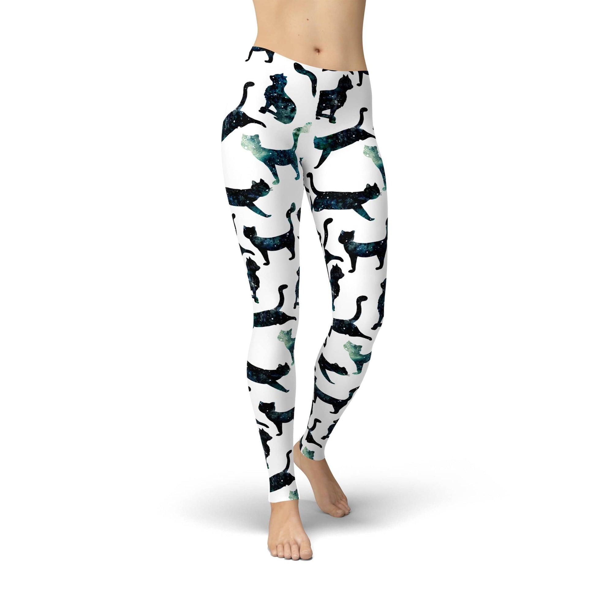 Orange Poppy Leggings Jean Black Space Cats Leggings