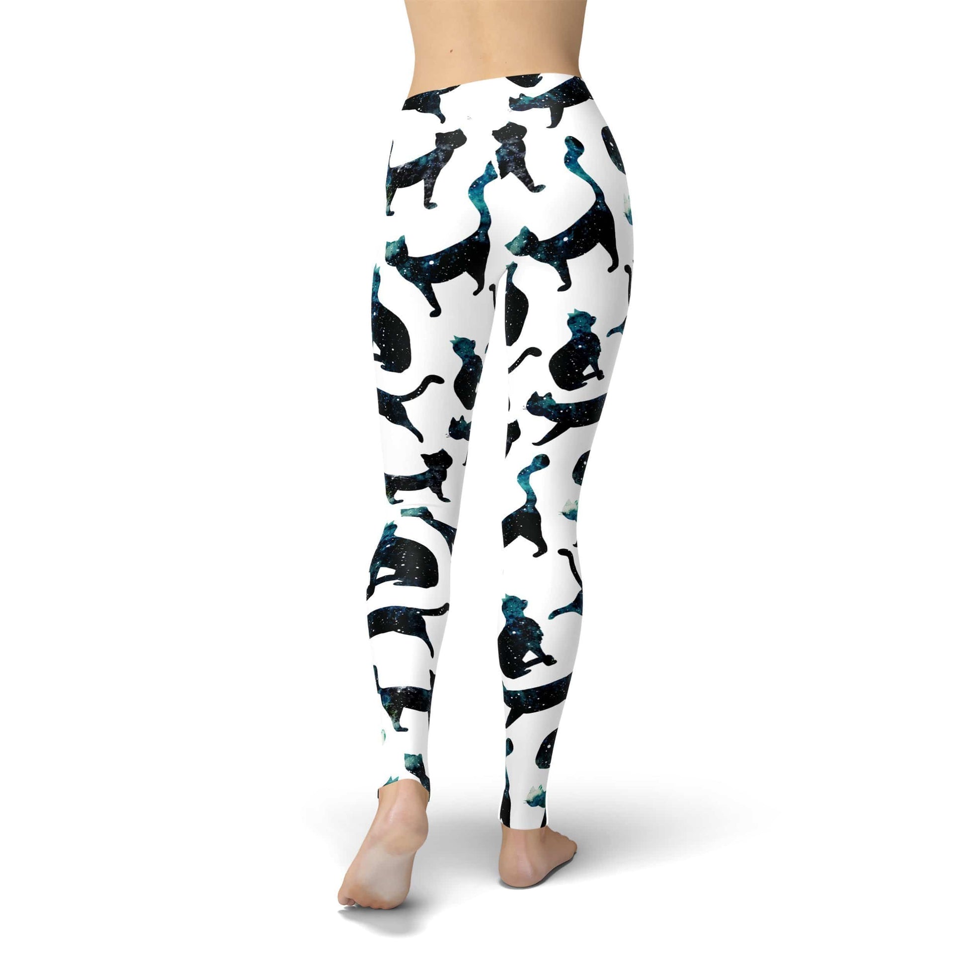 Orange Poppy Leggings Jean Black Space Cats Leggings