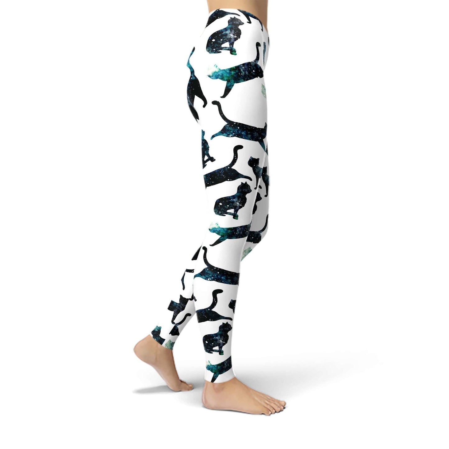 Orange Poppy Leggings Jean Black Space Cats Leggings