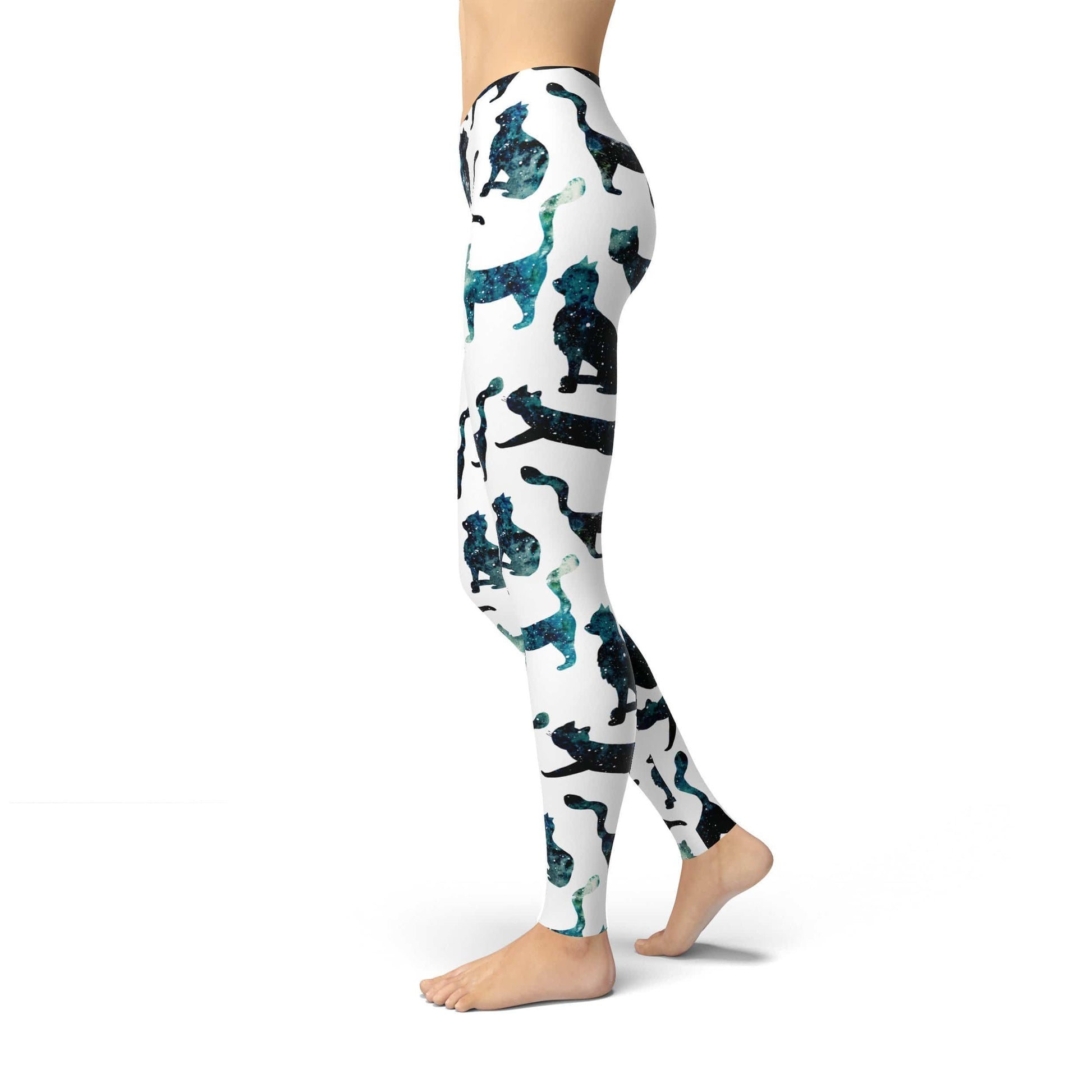 Orange Poppy Leggings Jean Black Space Cats Leggings