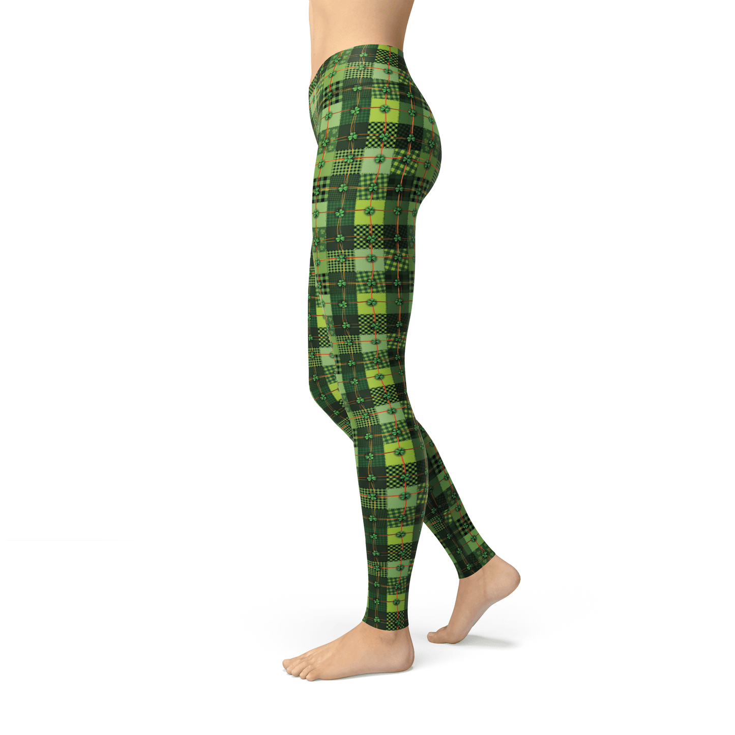 Orange Poppy Leggings Jean Clover Patchwork Leggings