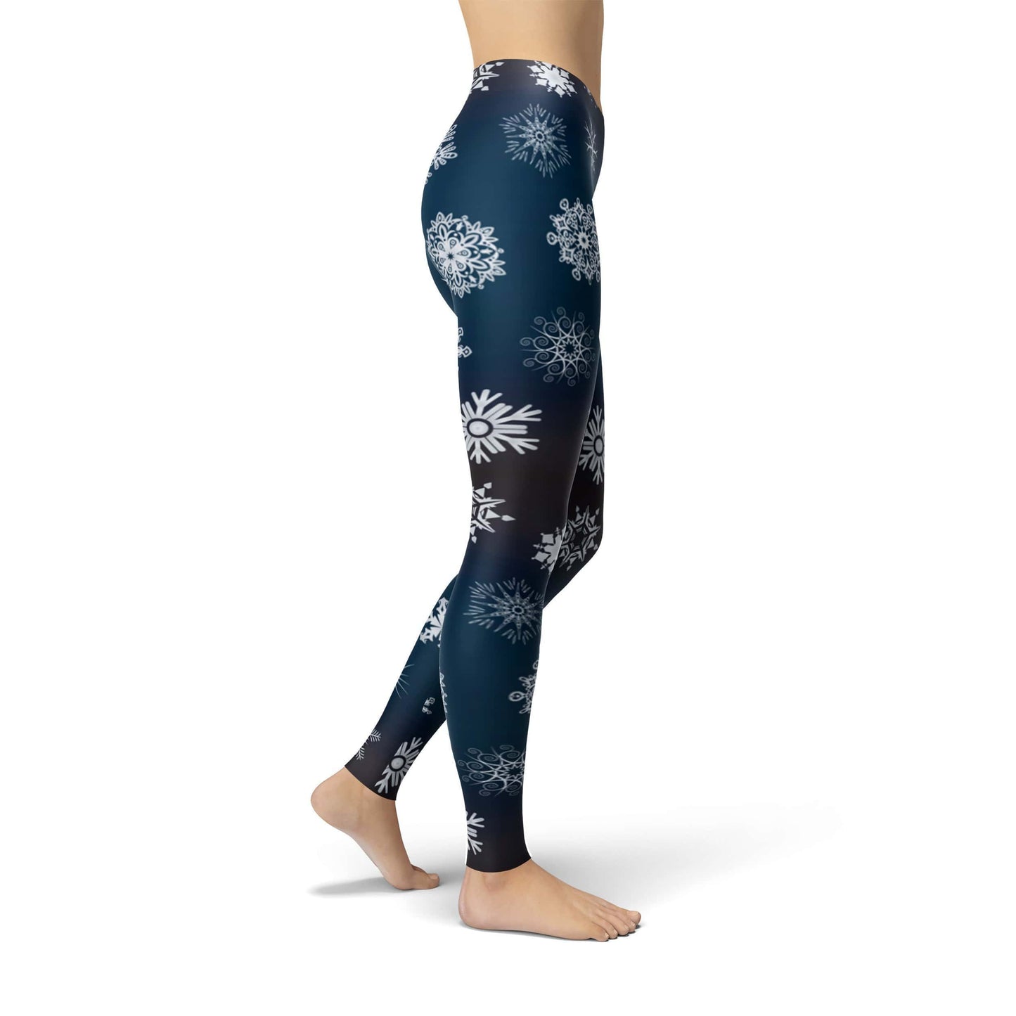 Orange Poppy Leggings Jean Crystal Snowflakes Leggings