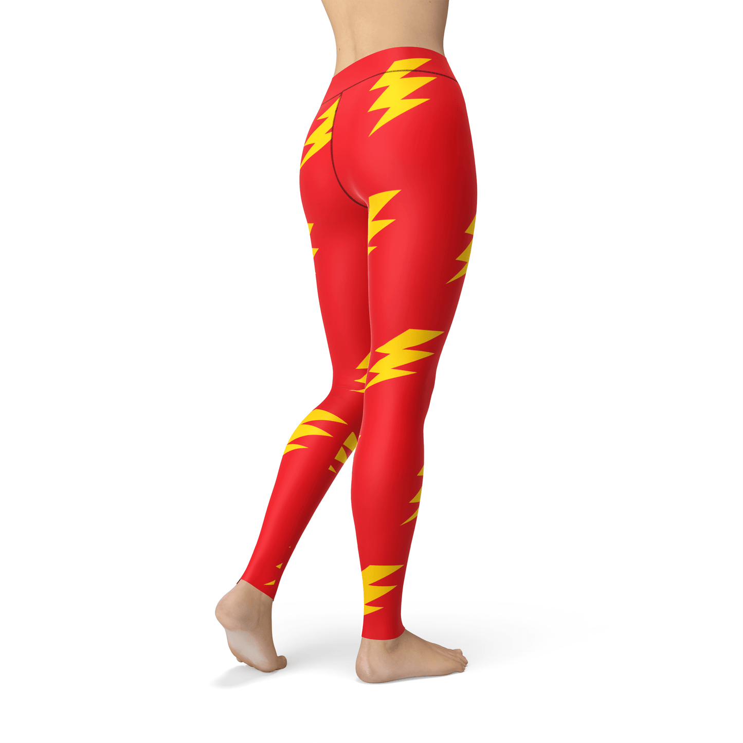 Orange Poppy Leggings Jean Lightning Bolts Leggings