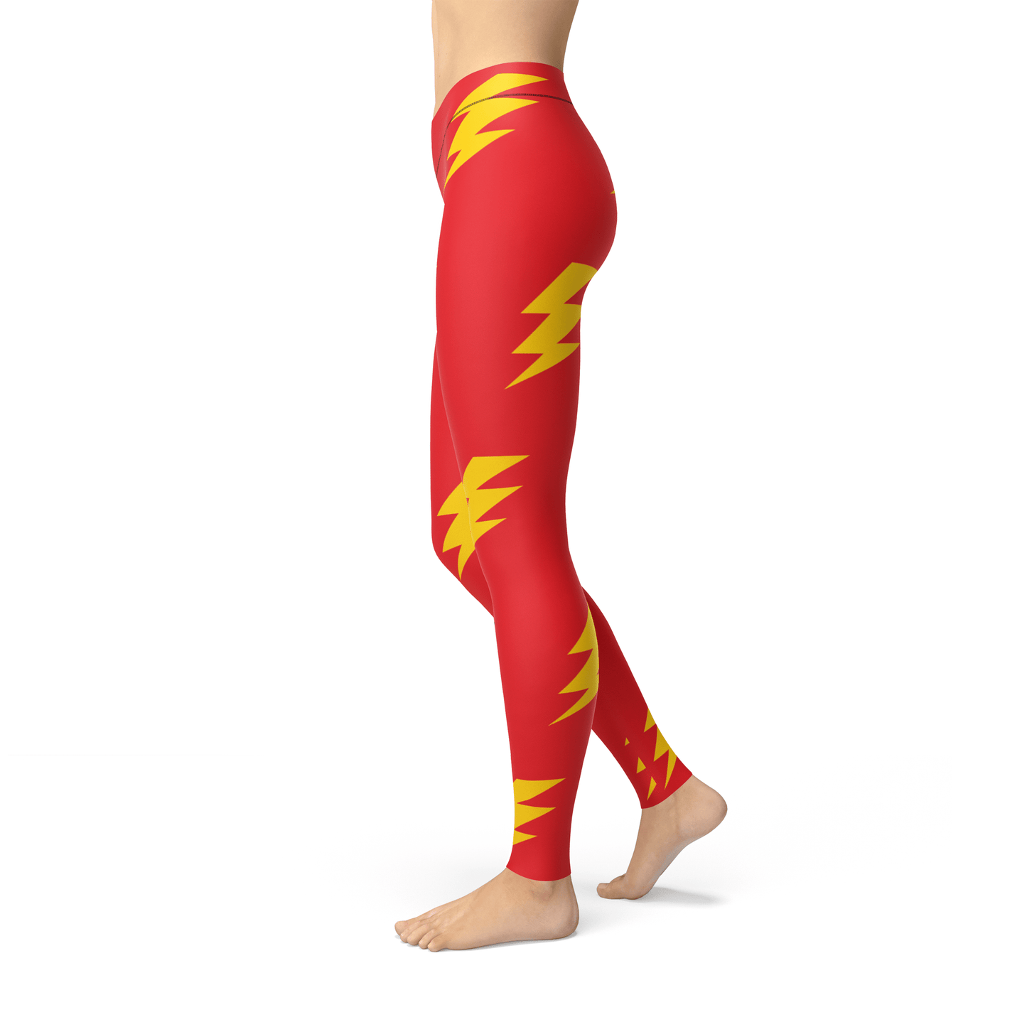 Orange Poppy Leggings Jean Lightning Bolts Leggings