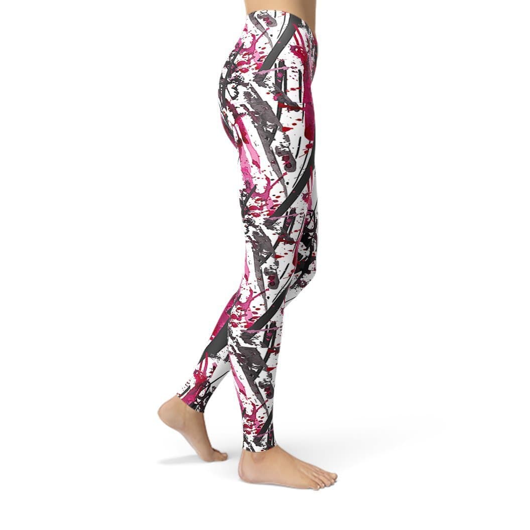 Orange Poppy Leggings Jean Pink Charcoal Marker Leggings