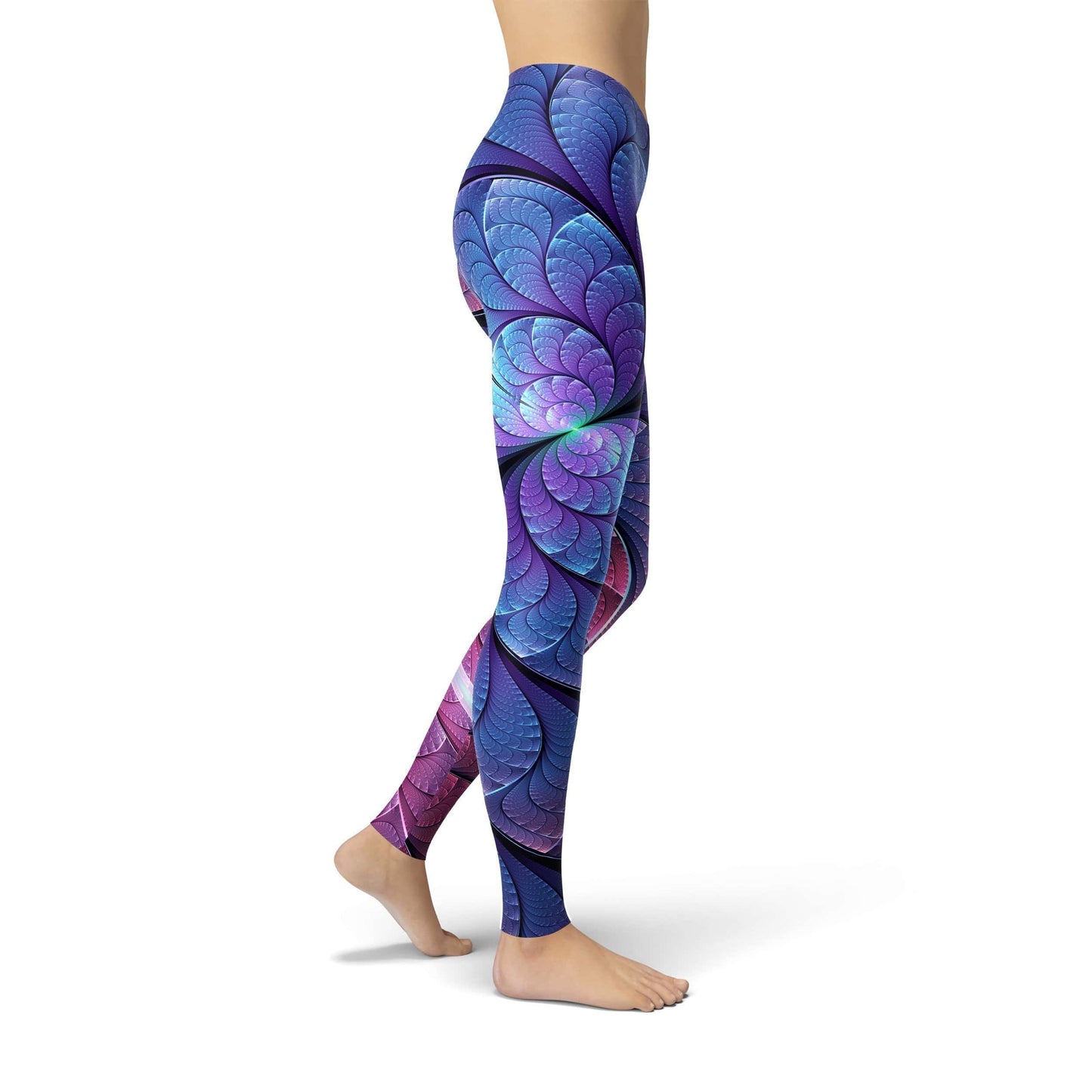 Orange Poppy Leggings Jean Purple and Blue Scales Leggings