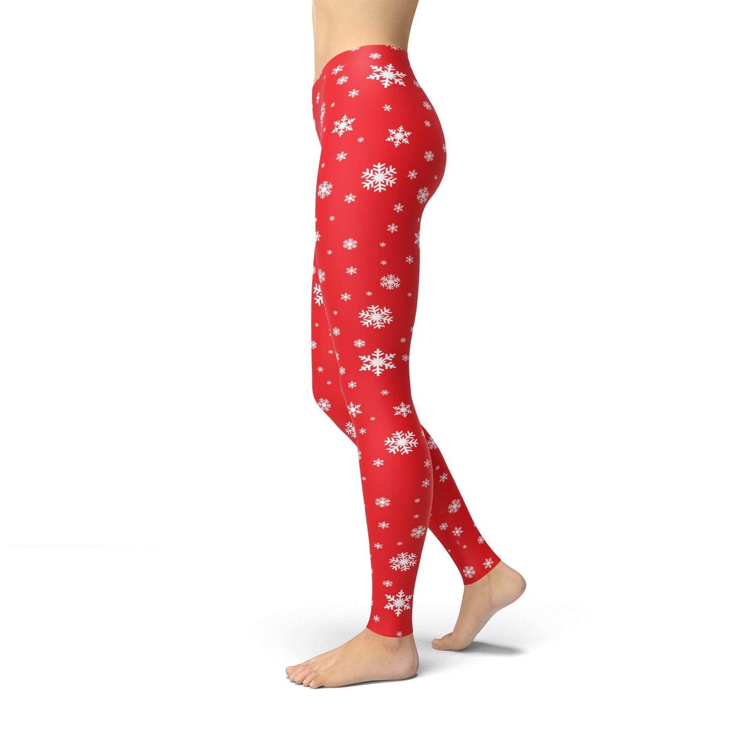 Orange Poppy Leggings Jean Red Snowflake Leggings
