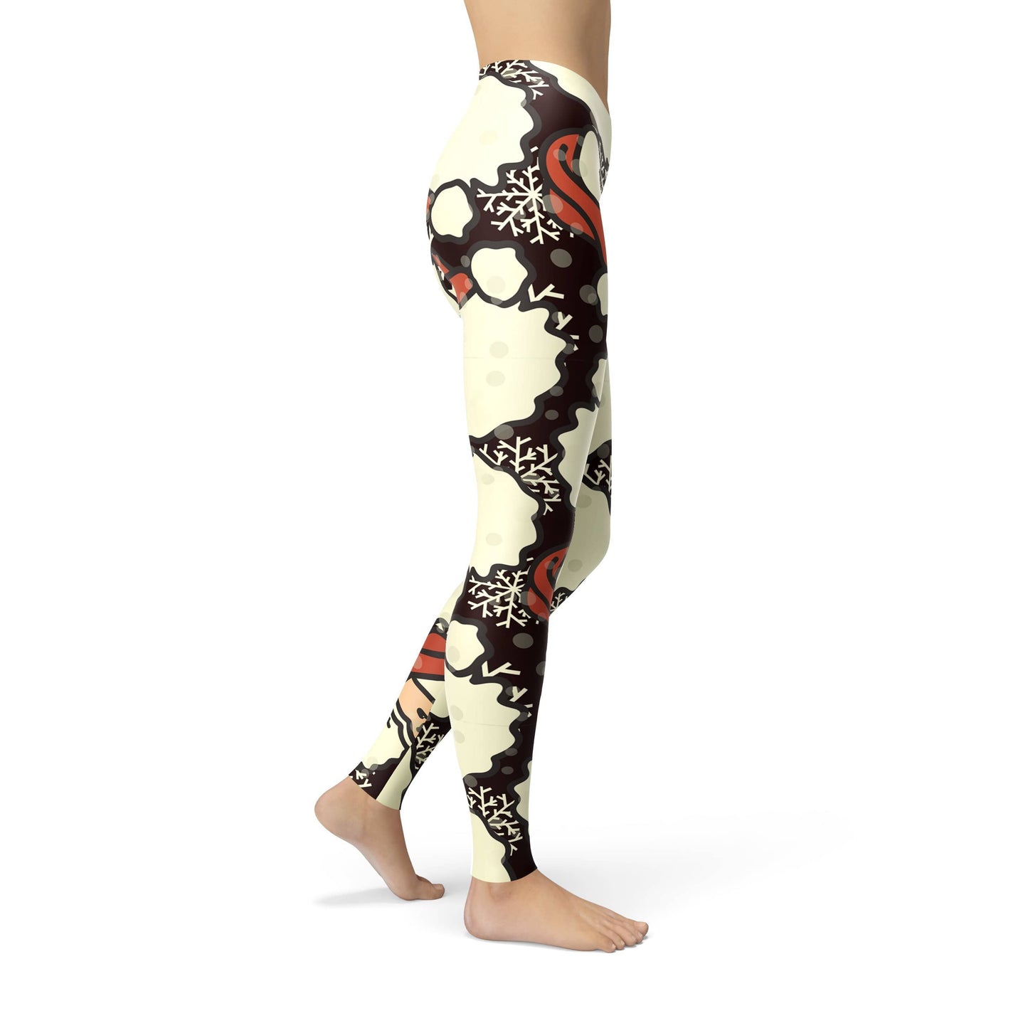Orange Poppy Leggings Jean Santa Heads Leggings